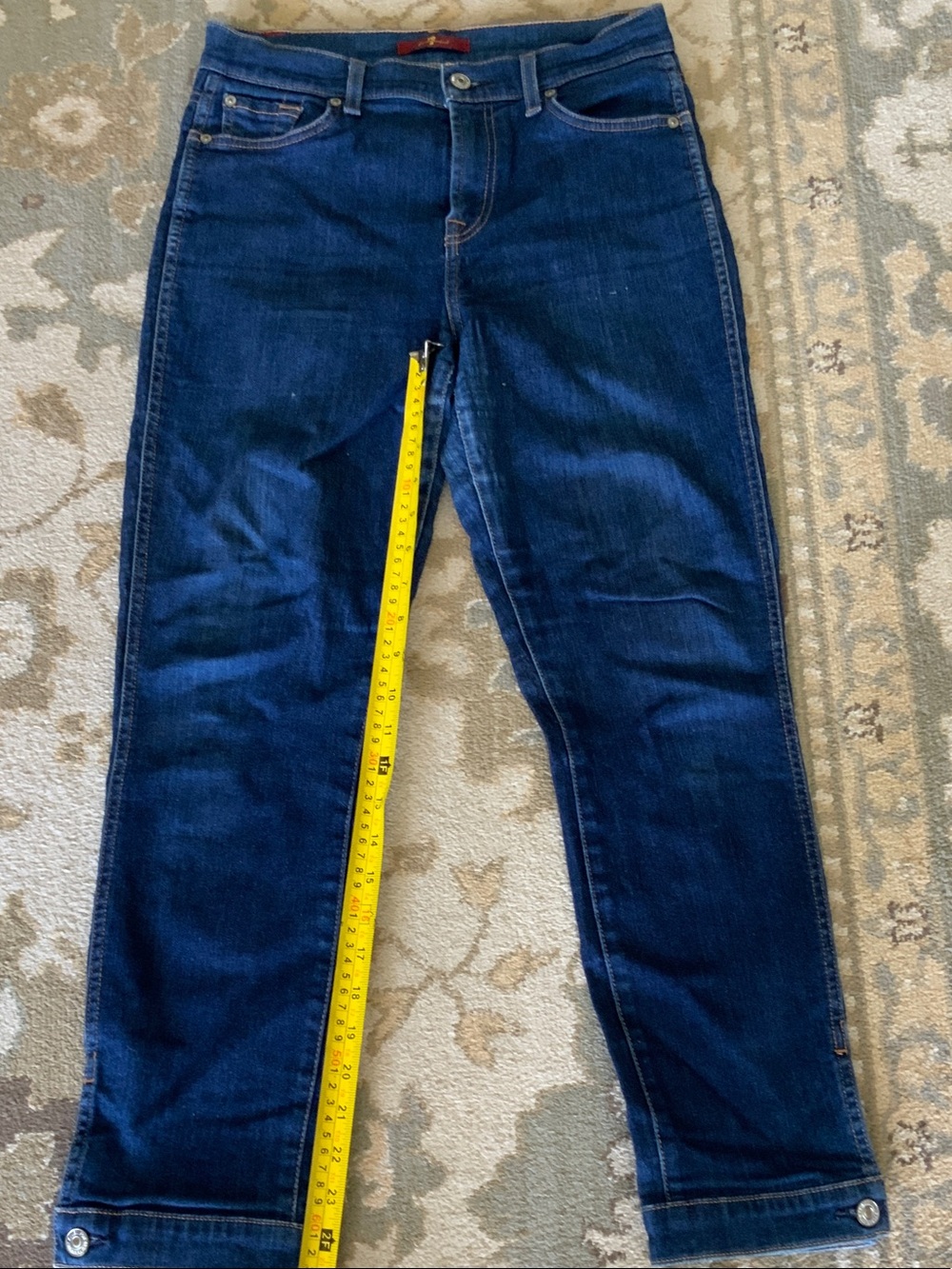7 For All Mankind Deep Indigo Slim Straight Jeans - Picture 5 of 8